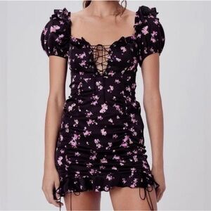 For Love And Lemons Black and Pink Mini Dress